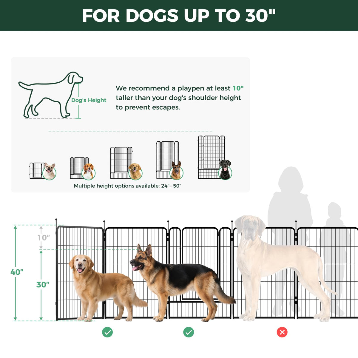 Rollick Dog Playpen with 50 (Black / 40"H)