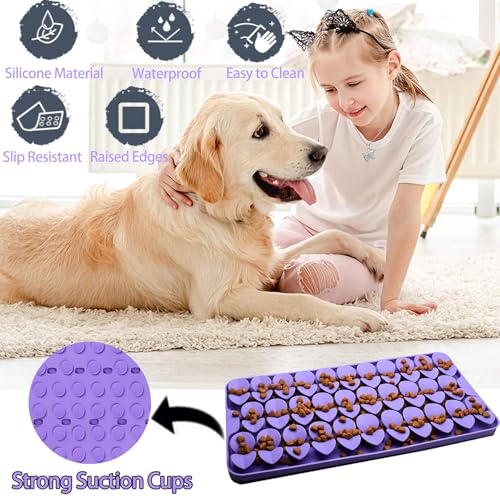 Snuffle Mat for Medium Dogs (Purple-M (14.6x7.5in))