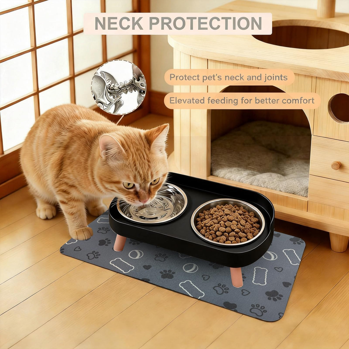 Elevated Dog Bowl (Black / Small)