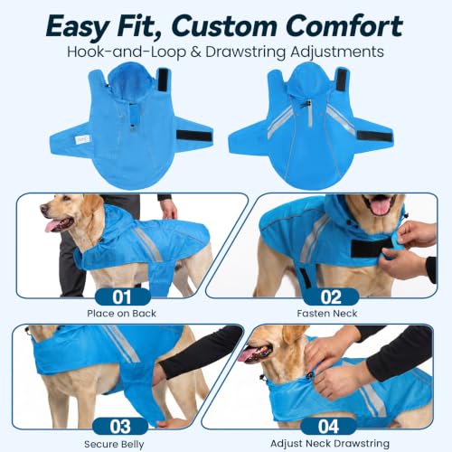 Dog Raincoat Wetoff Dog Rain Coat (Blue / XL (30"-34" chest girth))
