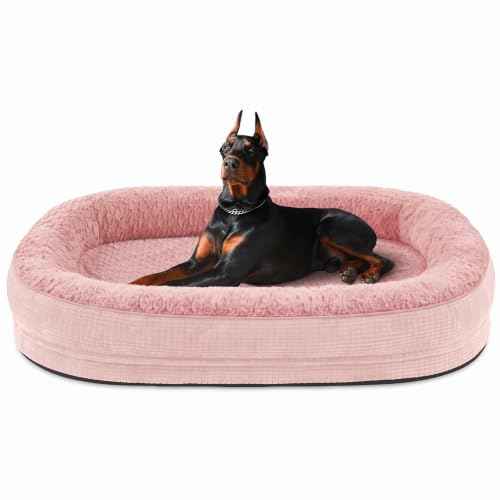 Orthopedic Dog Bed for Extra Large Dogs (Pink / 48"l X 35"w X 7.5"th)