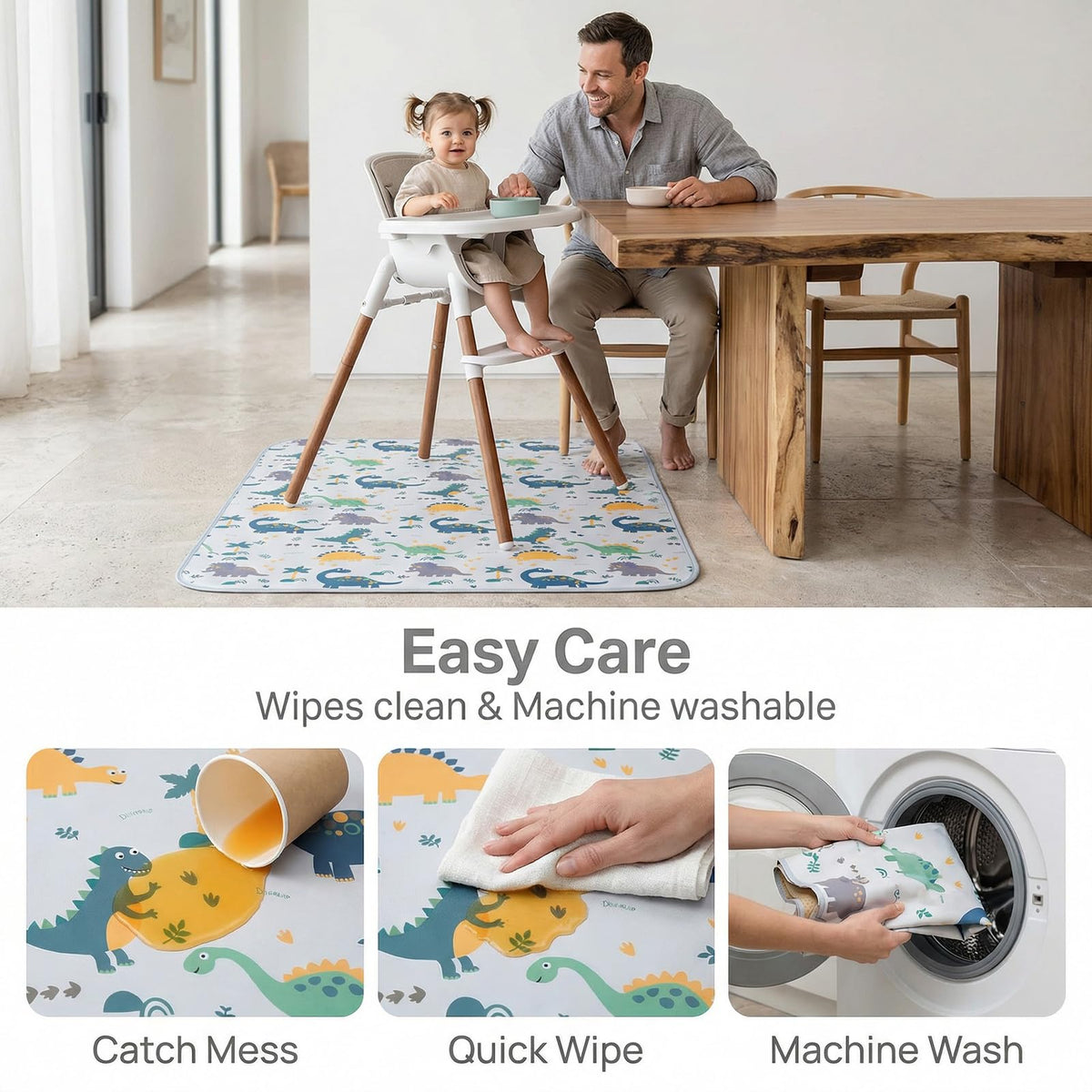 Splat Mat for Under High Chair (Dinosaur)