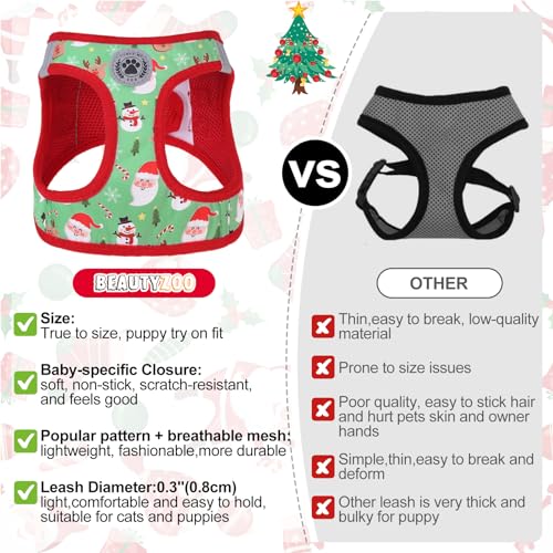 Step in Dog Harness and Leash Set (Small(Chest Girth 14.5" - 16") / Christmas)