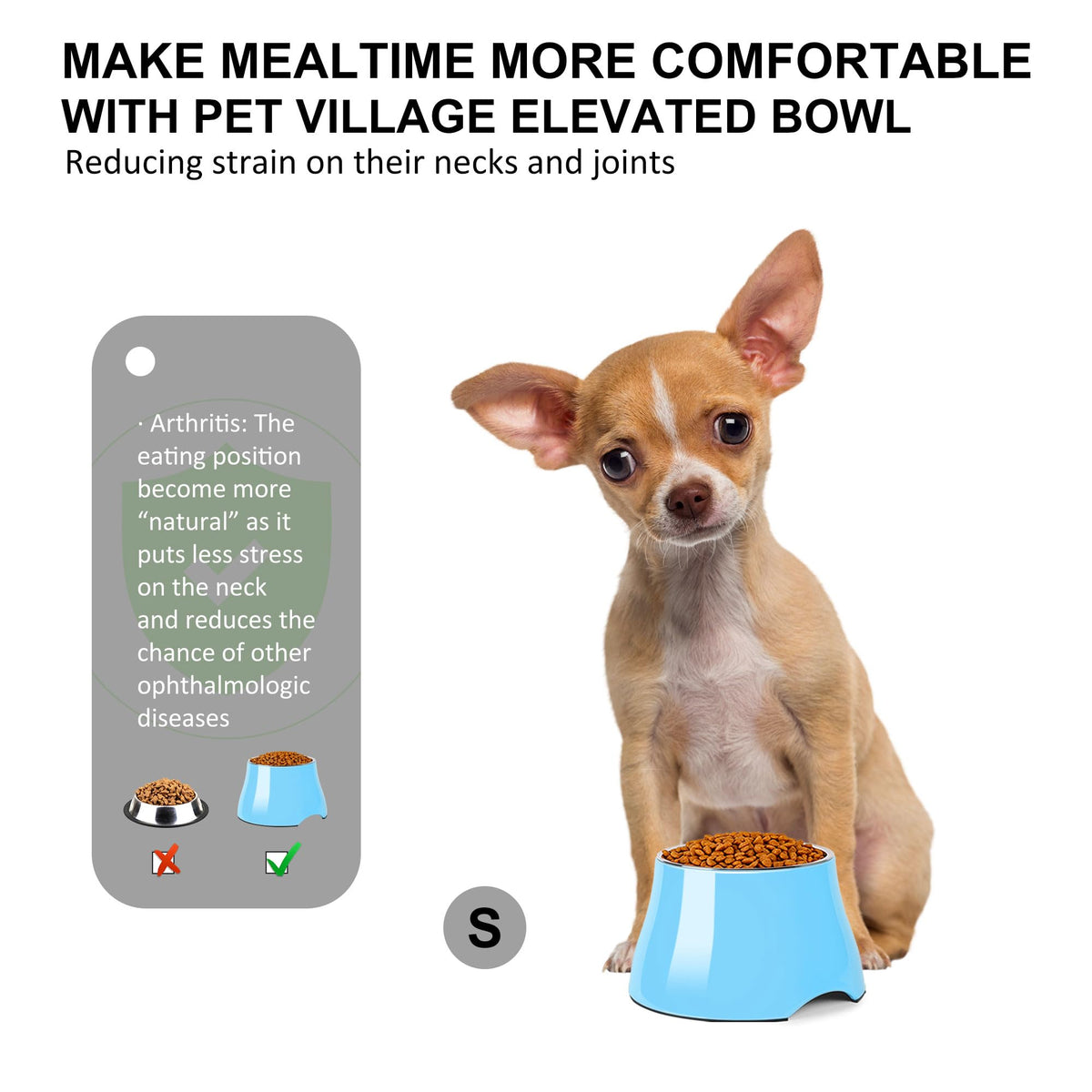 Dog Bowls Cone Friendly Non Slip Single Dog Bowl with Stainless Steel Inner (Small(1 Cup) / Aqua Blue)