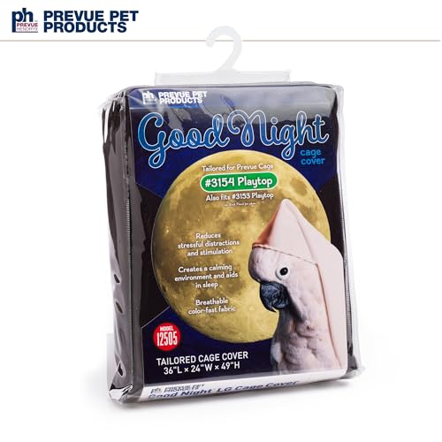 Large Playtop Bird Cage Cover (Black / 36.0"L x 24.0"W x 49.0"H)