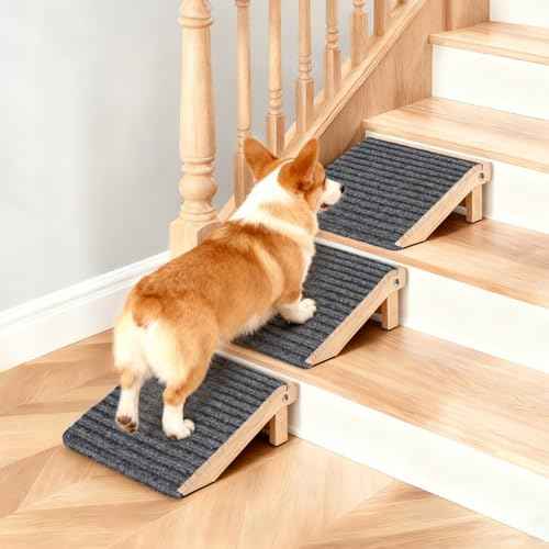 3-in-1 Dog Ramp for Stairs, Foldable Dog Stairs for Senior Dogs (Foldable / 3 PACK-FLD 13.8"Lx10.2"Wx4.3"H)