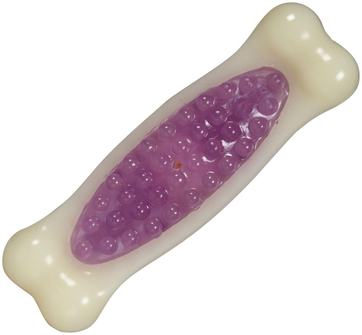 Chew 'n Clean Tuff Bone Bacon Scented Dental Dog Chew Toy (Extra Small / blue, purple)