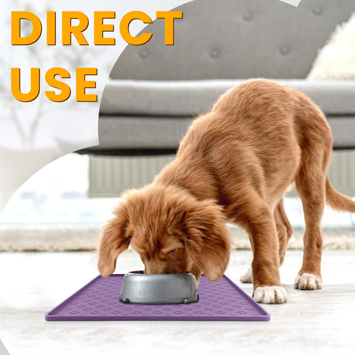 Dog Food Mat Anti (11.8"L x 11.8"W / Purple)