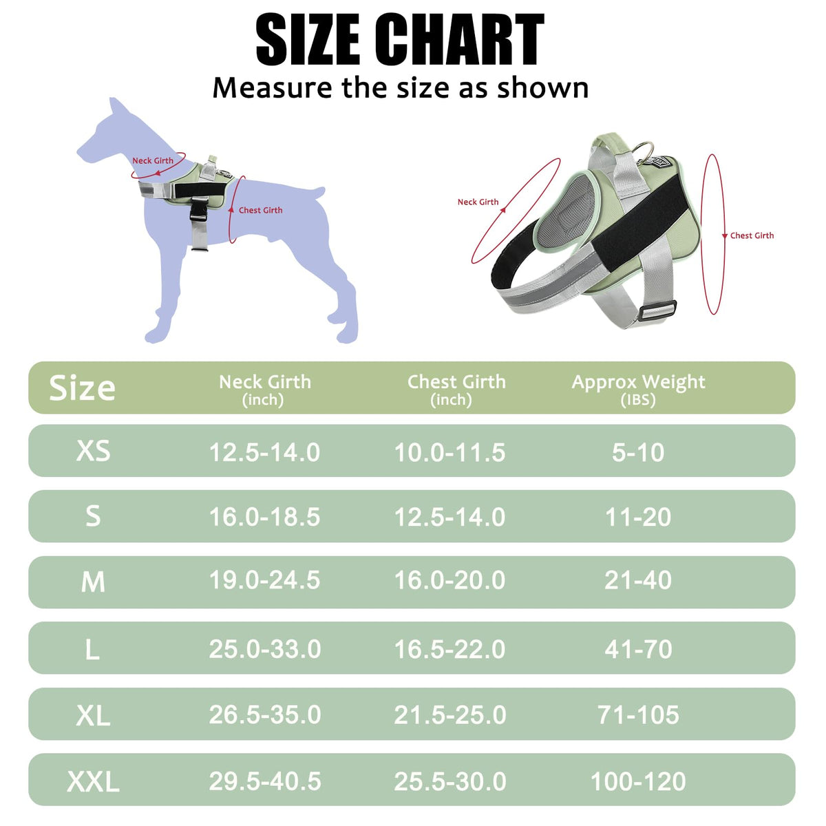 Dog Harness No (X-Small (Pack of 1) / CreamGreen)