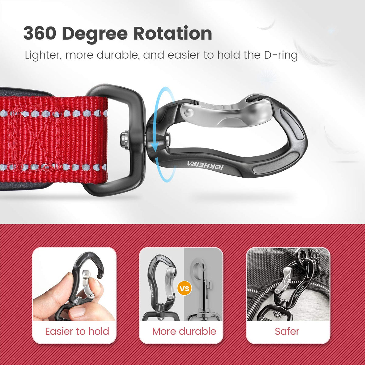Multifunctional Dog Leash for Medium & Large Dogs (Red)