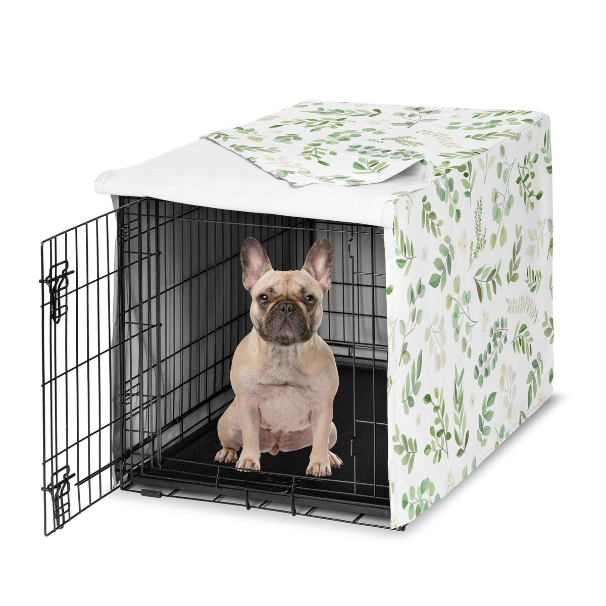 30in. Small Medium Dog Crate Cover (Green Botanical / 30.0"L x 19.5"W x 21.0"H)