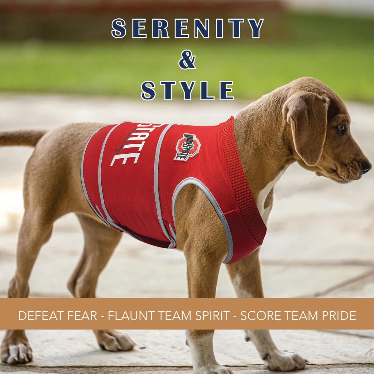 NCAA Ohio State Buckeyes Dog Anxiety Shirt Calming Soothing Vest (Extra Small / Ohio State Buckeyes)