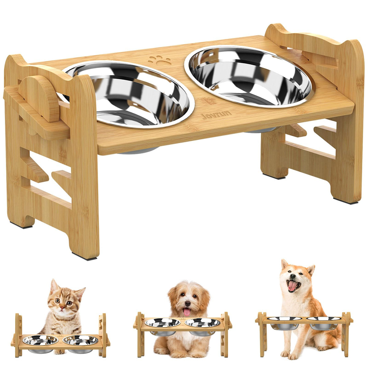 Elevated Dog Bowls (Bamboo / Small)