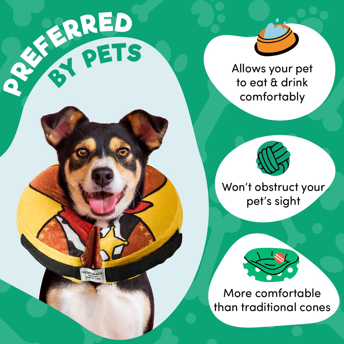 Inflatable Dog Cone Collar Alternative (Cowboy / Medium [Neck:7"-11"])