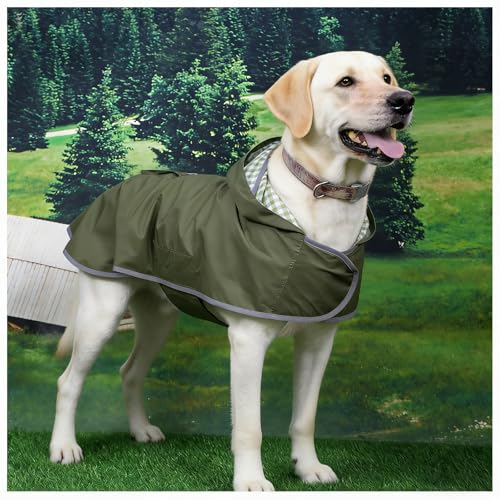 Waterproof Dog Raincoat Reversible (Forest Green / Small(9-13lb))