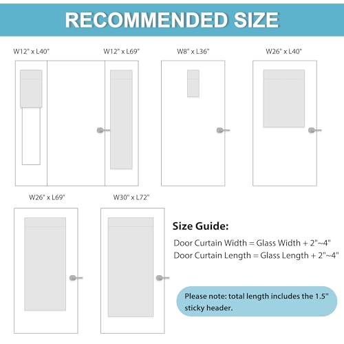 Blackout Curtain Privacy Window Drape for Living Room Bedroom Door (Natural / 36"W x 80"L (Pack of 1))