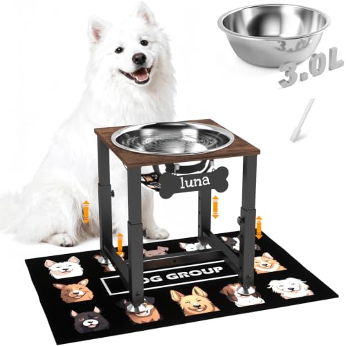 0.8 Gal Elevated Dog Water Bowl (Brown-0.8 GAL / Height: 8-12.2")