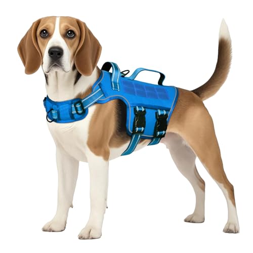 Dog Harness Medium Sized Dog (Blue / M(Neck:17-23",Chest:22-32"),35-50 lbs)