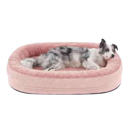 Orthopedic Dog Bed for Large Dogs (Pink / 35"l X 25"w X 7.0"th)