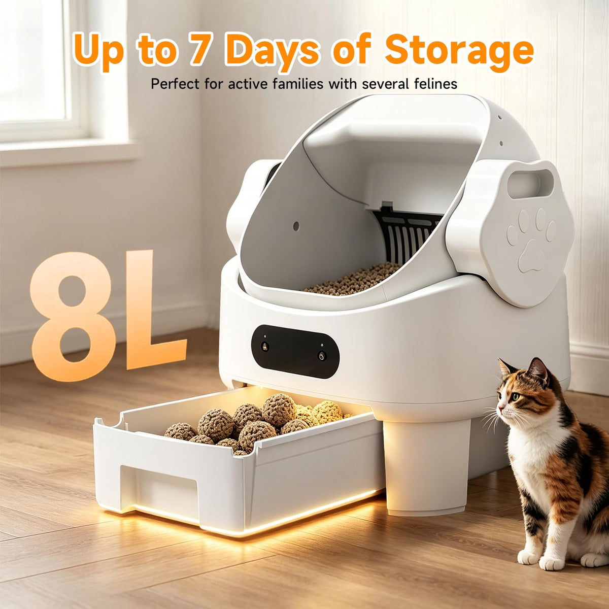 Automatic Cat Litter Box (White)