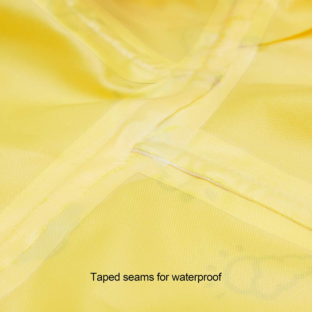 12" Reflective Cloud Prints Lightweight Waterproof Dog Raincoat with Hood & Harness Hole (12 Inch / 2-legged - Yellow, Reflective Cloud Prints)