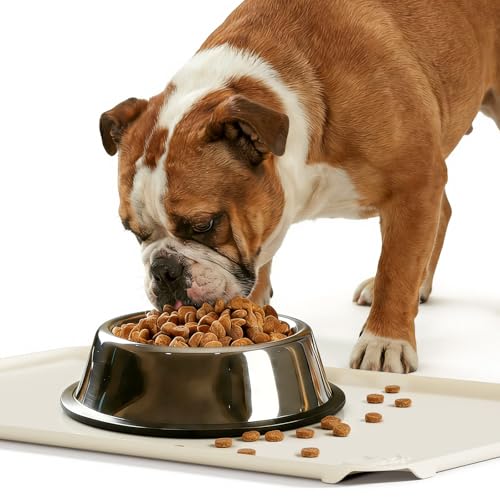 Silicone Pet Feeding Mat (CreamWhite / 19"L x 12"W)
