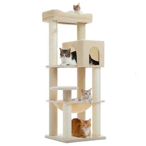 57.8" Heavy Duty Cat Tree for Maine Coon (Beige / 57.8in)