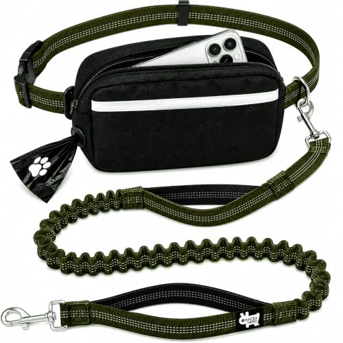 Dog Running Leash Hands Free (Olive)