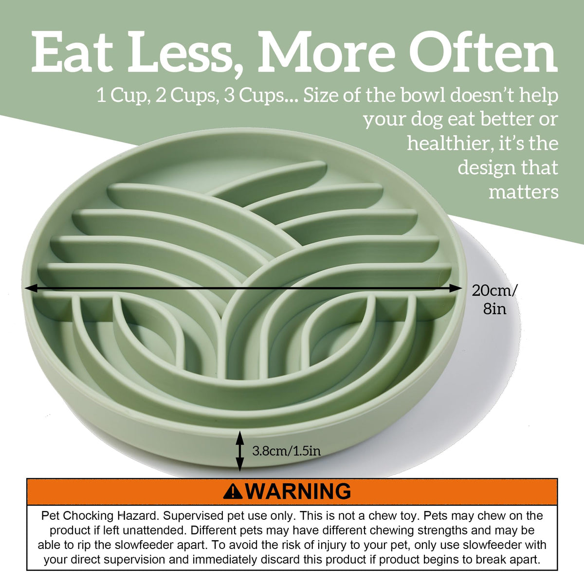 Slow Feeder Dog Bowl (Sage Green)
