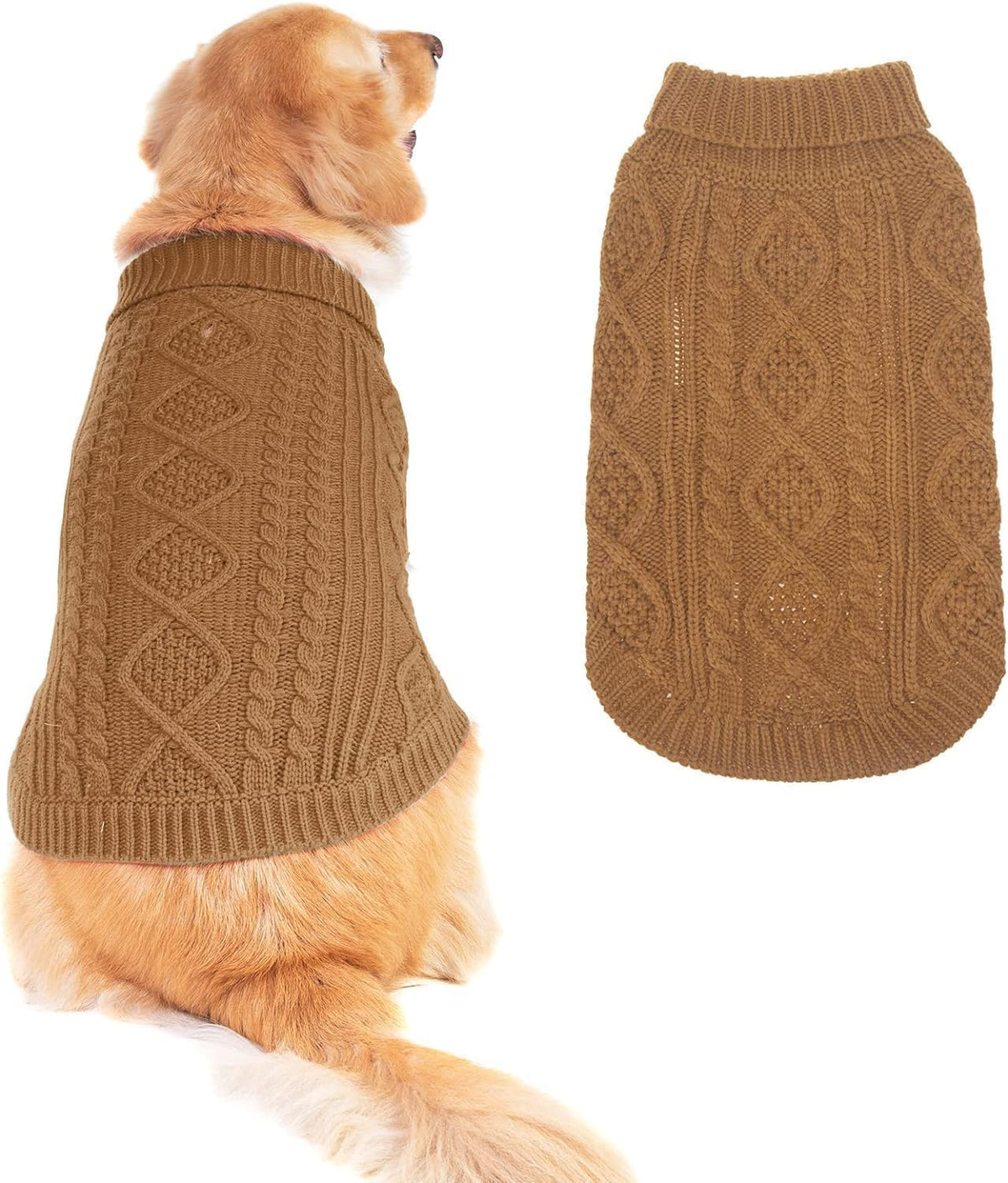 Dog Sweater for Medium Dogs (Brown / Medium)