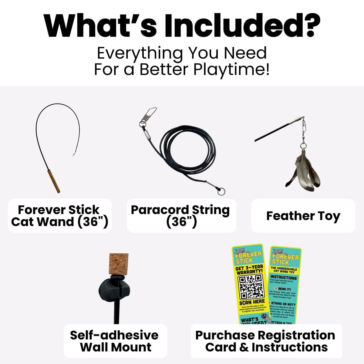 Forever Stick Unbreakable Cat Wand Toy (Forever Stick 1-Pack)