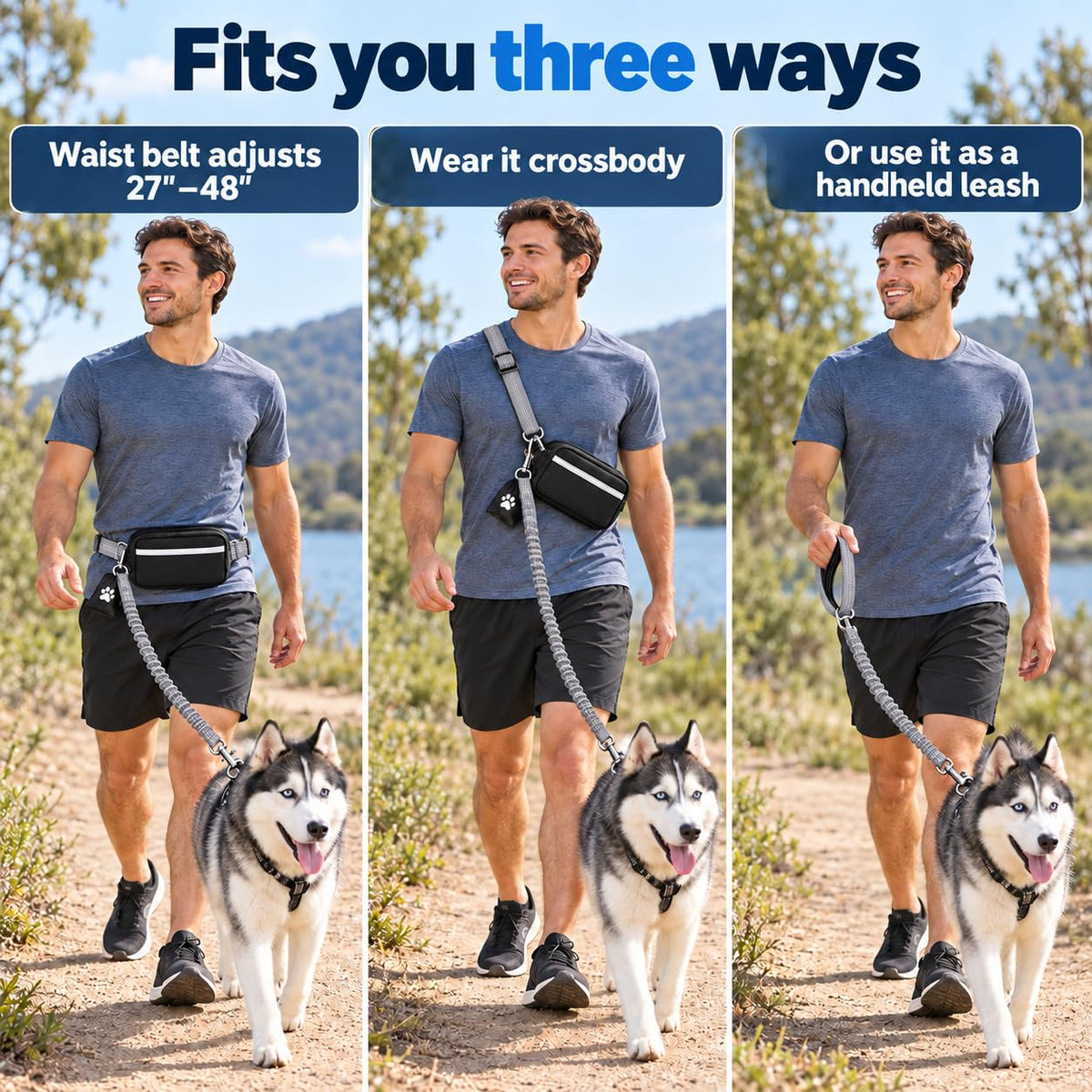 Dog Running Leash Hands Free (Silver)