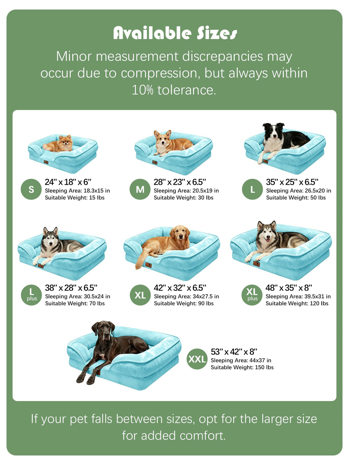 Orthopedic Dog Bed with Sides (24.0"L x 18.0"W x 6.0"Th / Ice Blue)