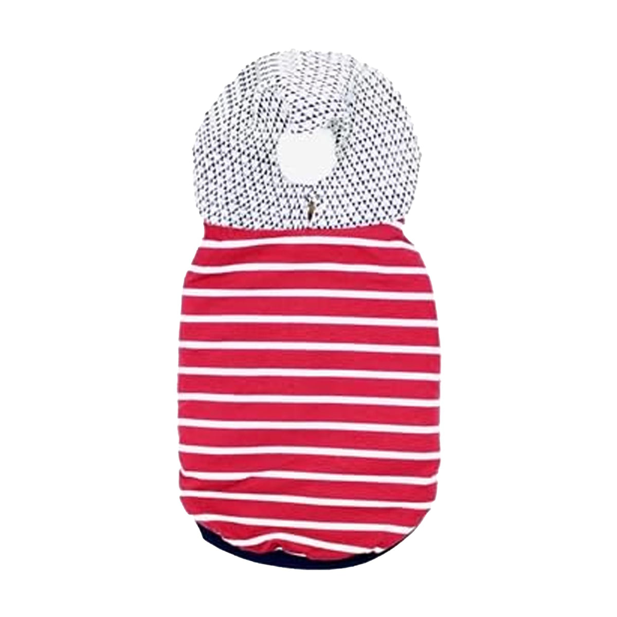 Basic Dog Hoodie (2XL / Striped Pom Pom Hoodie Red)