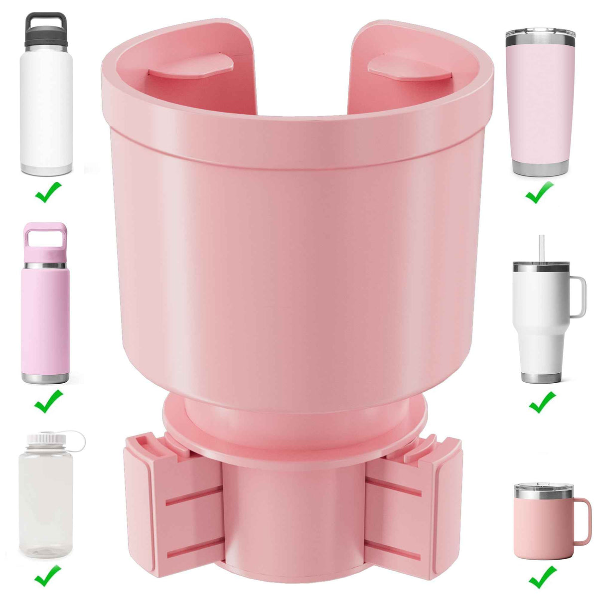 Car Cup Holder Expander for 32 (Large*1 / Pink)