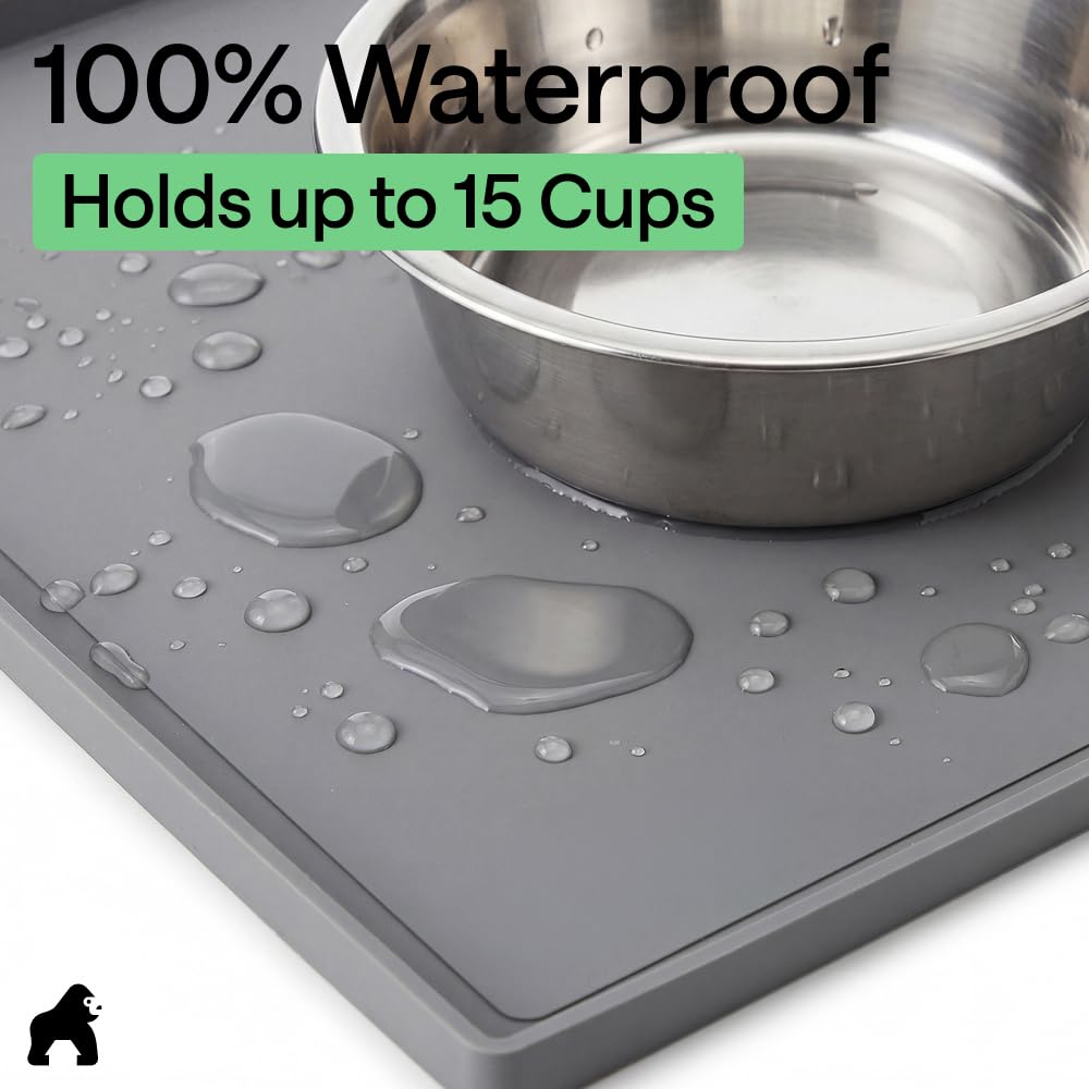 Waterproof Dog Food Mat (Gray / 28" x 18")