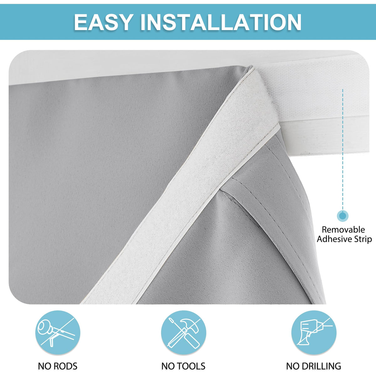 Blackout Door Curtain for Patio Front Tricia French Door Window (Sliver Grey / 30"W x 69"L (Pack of 1))
