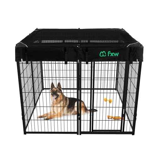 Homeplus Indoor Dog Playpen with Mesh Top Cover (Black / 45"H)