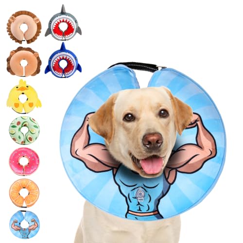 Inflatable Dog Cone Collar Alternative After Surgery (Hercules / L (Neck:16-18in))