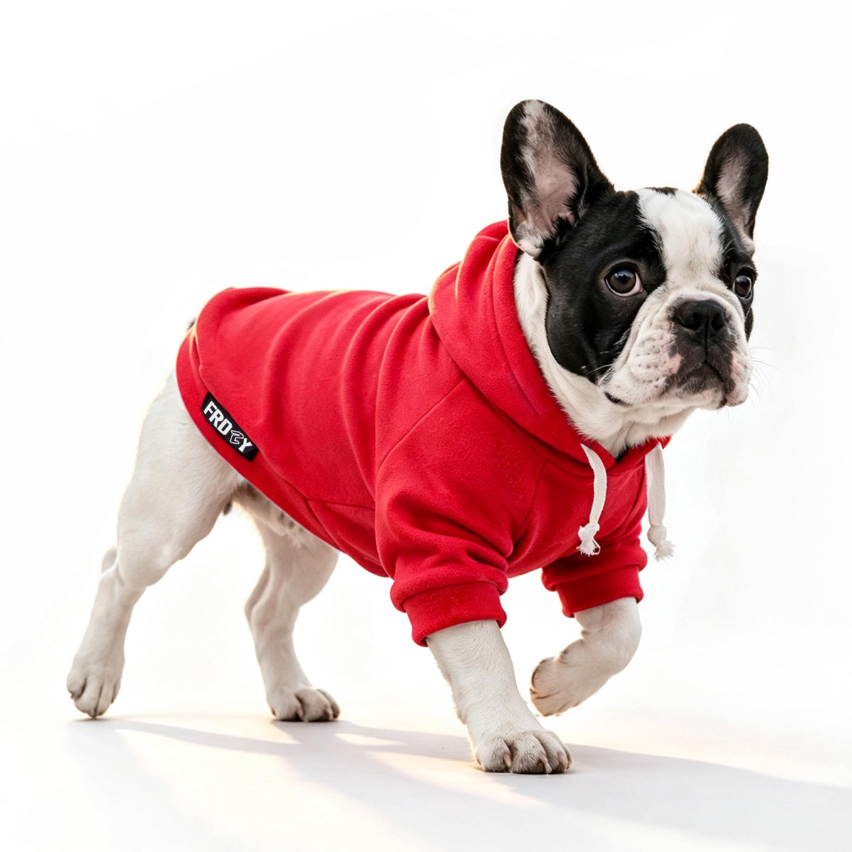 Fleece Dog Hoodie with Leash Hole for Small to Large Dog (Red / X-Large)