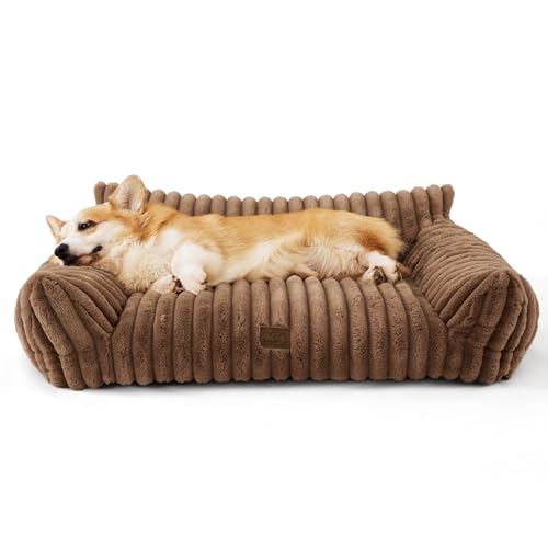ComfyFleece® Shown on TV Dog Couch for Medium Dogs (36x27x10" / Camel Brown)