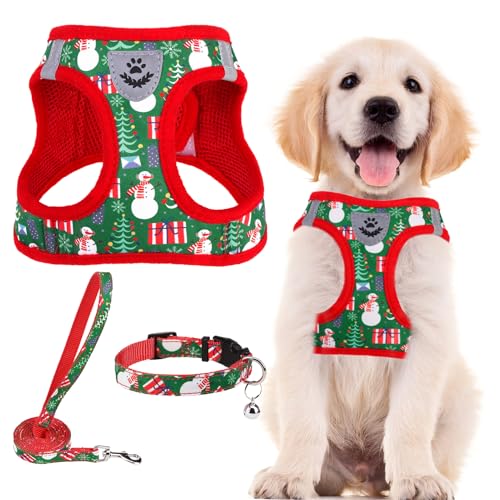 Christmas Dog Harness (Christmas Red / M (CHEST 16"-18"))