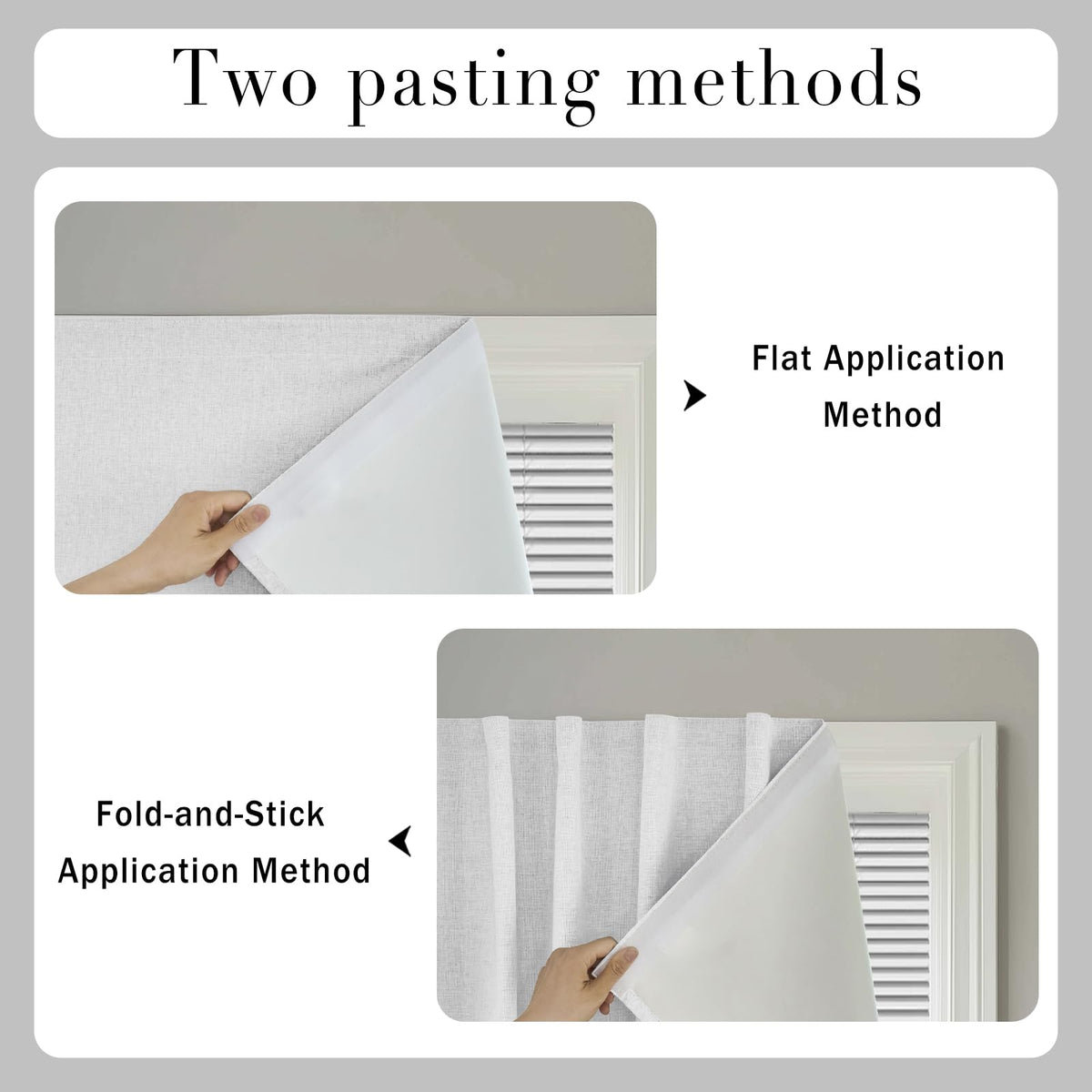100% Blackout Self Adhesive Curtains (45"W x 60"L (Pack of 1) / Off-white)