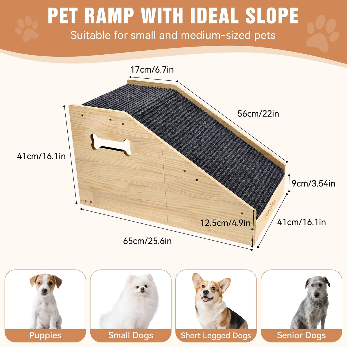 Dog Ramp for Small Dogs with Non (Wood)