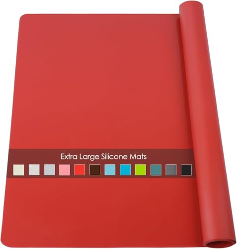 Extra Large Silicone Mats for Kitchen Counter (05-red / 27.6"L x 15.7"W)