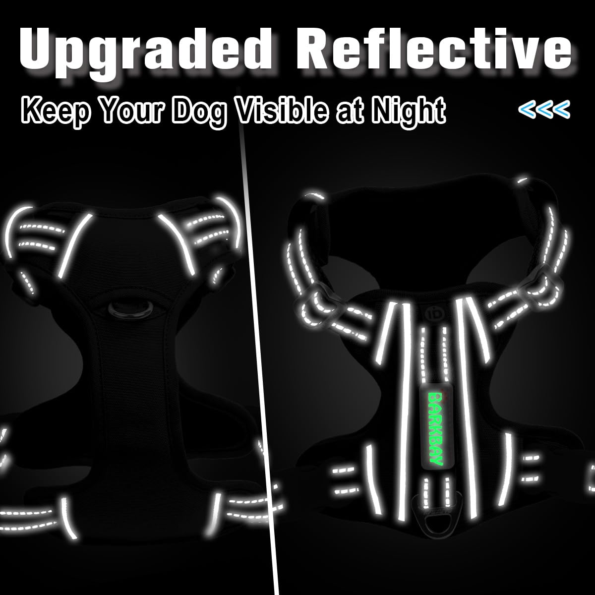 No Pull Dog Harness for Large Dogs (Black-Oxford / X-Large(Chest:30-38”))