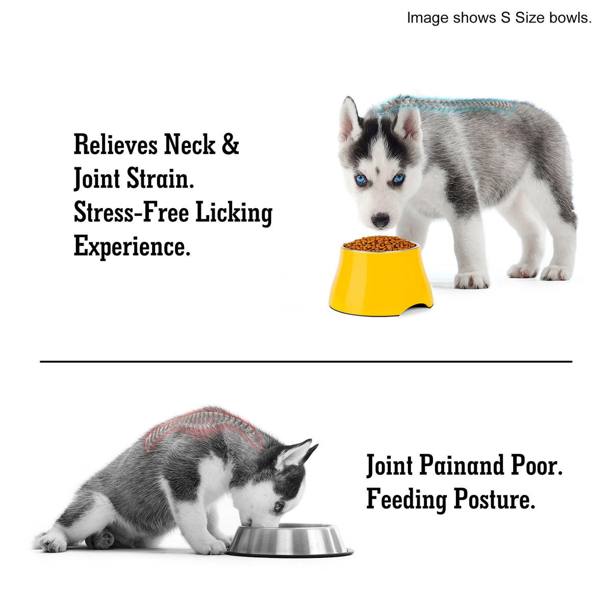 Dog Bowls Cone Friendly Non (Large(3 Cups) / Yellow)