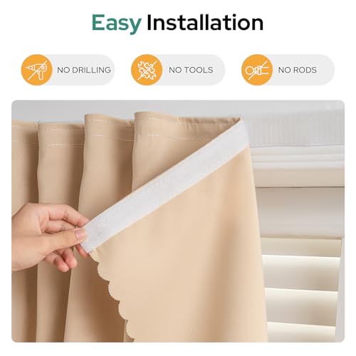 Adhesive Curtain (35"W x 71"L (Pack of 2) / Dark Green)