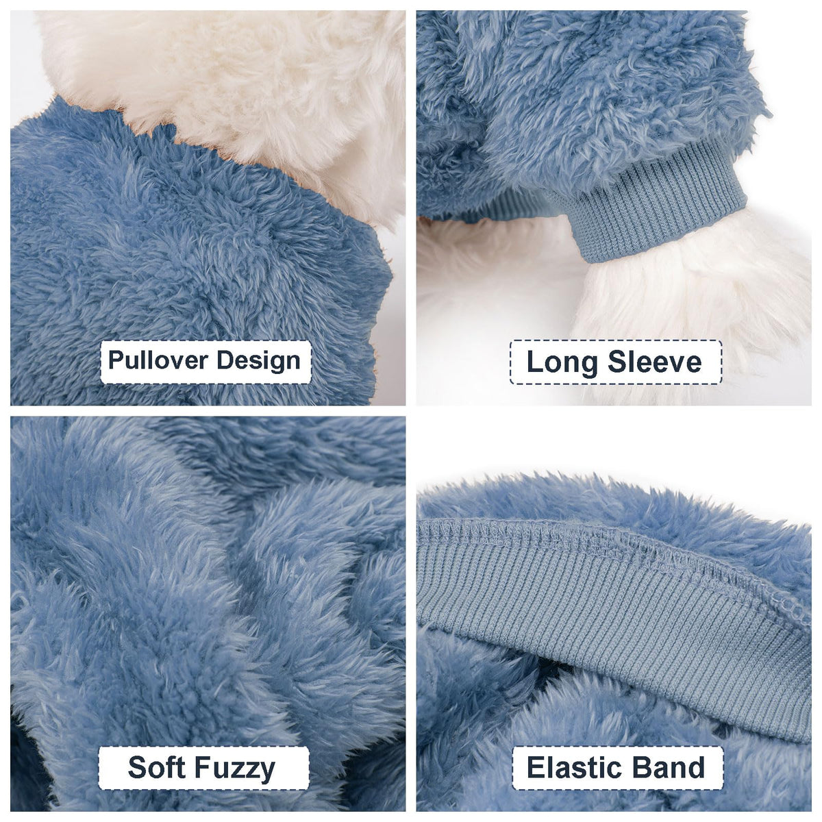 3 Pack Dog Sweaters (X-Small / Blue+Lt Coffee+Dark Grey)