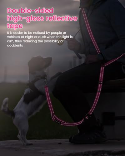 Hands Free Dog Leash (RoseRed / Large-5.9-9.5ft)